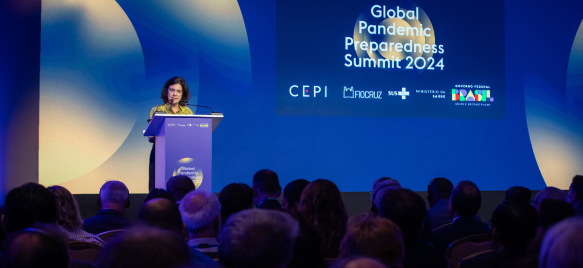 A ministra da Saúde, Nísia Trindade, participa da abertura da Cúpula Global de Preparação para Pandemias, realizada em julho de 2024, no Rio de Janeiro | Imagem: Rafael Nascimento/MS